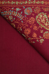 Hand Embroidered Shawl-Dark Pink