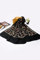 Black Pashmina Wool Ladies Shawl From Diners