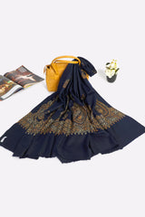 Ladies Wool Shawl Blue Pashmina 