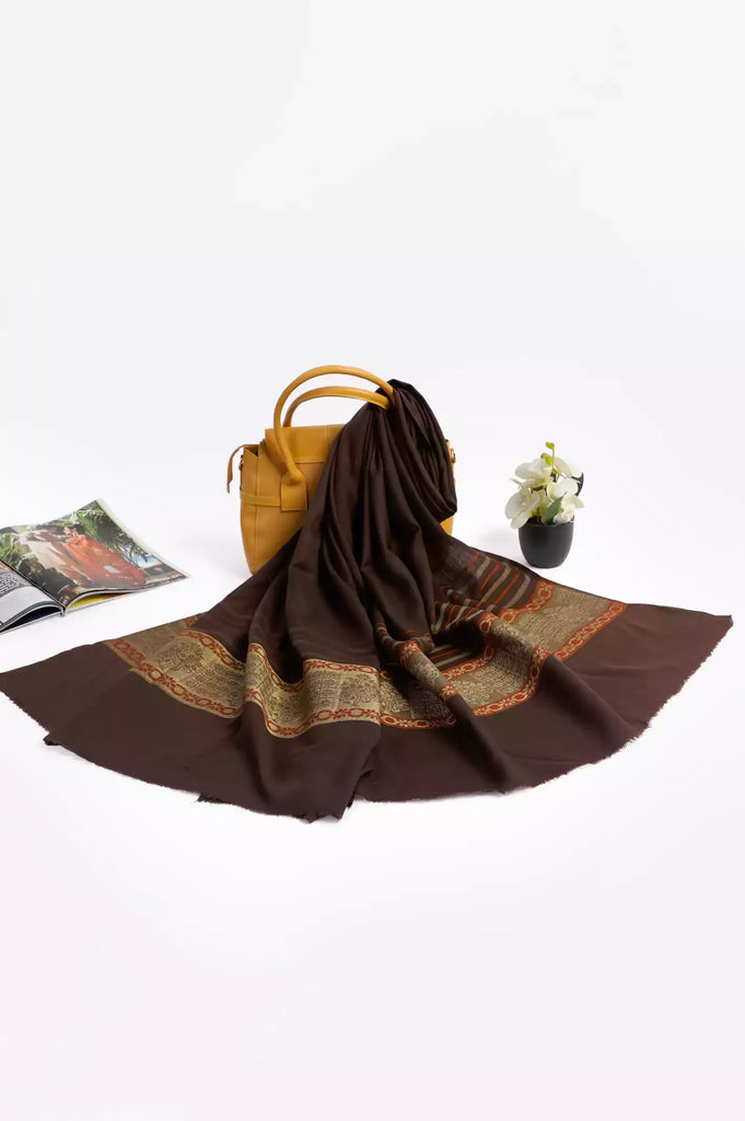 Brown Pashmina Wool Ladies Shawl From Diners