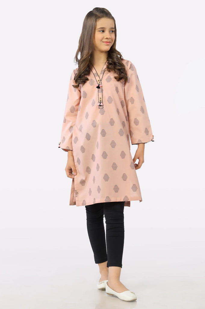 Peach Dobby Teens Kurti From Sohaye By Diners