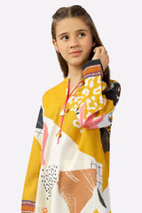 White Printed Teens 2PC
