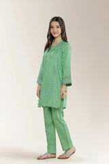 Embroidered Cambric Green Teens 2PC