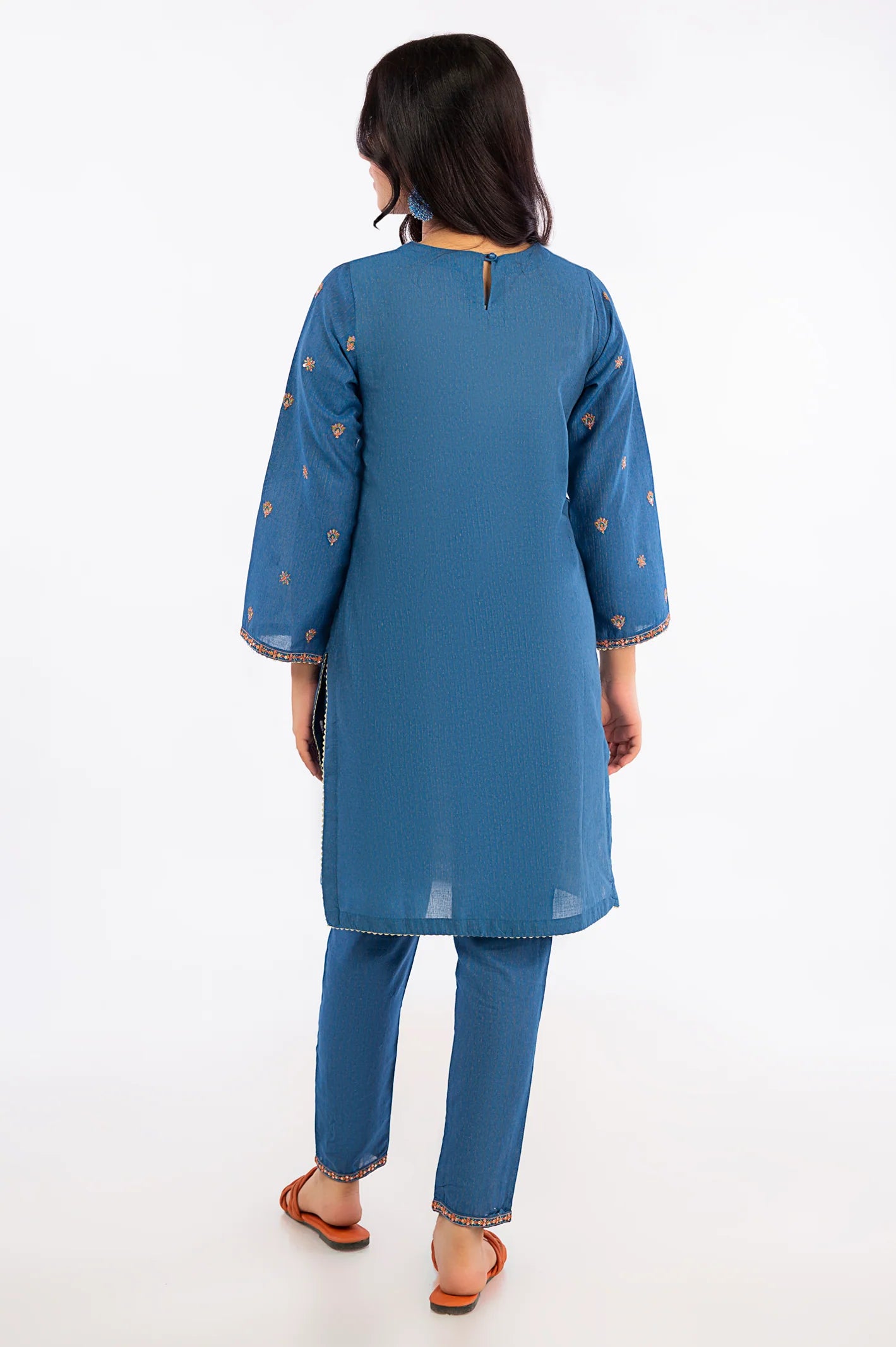 Blue Embroidered Teens 2PC Suit - Diners