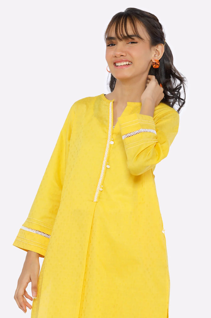 Yellow Jacquard Teens 2PC Suit