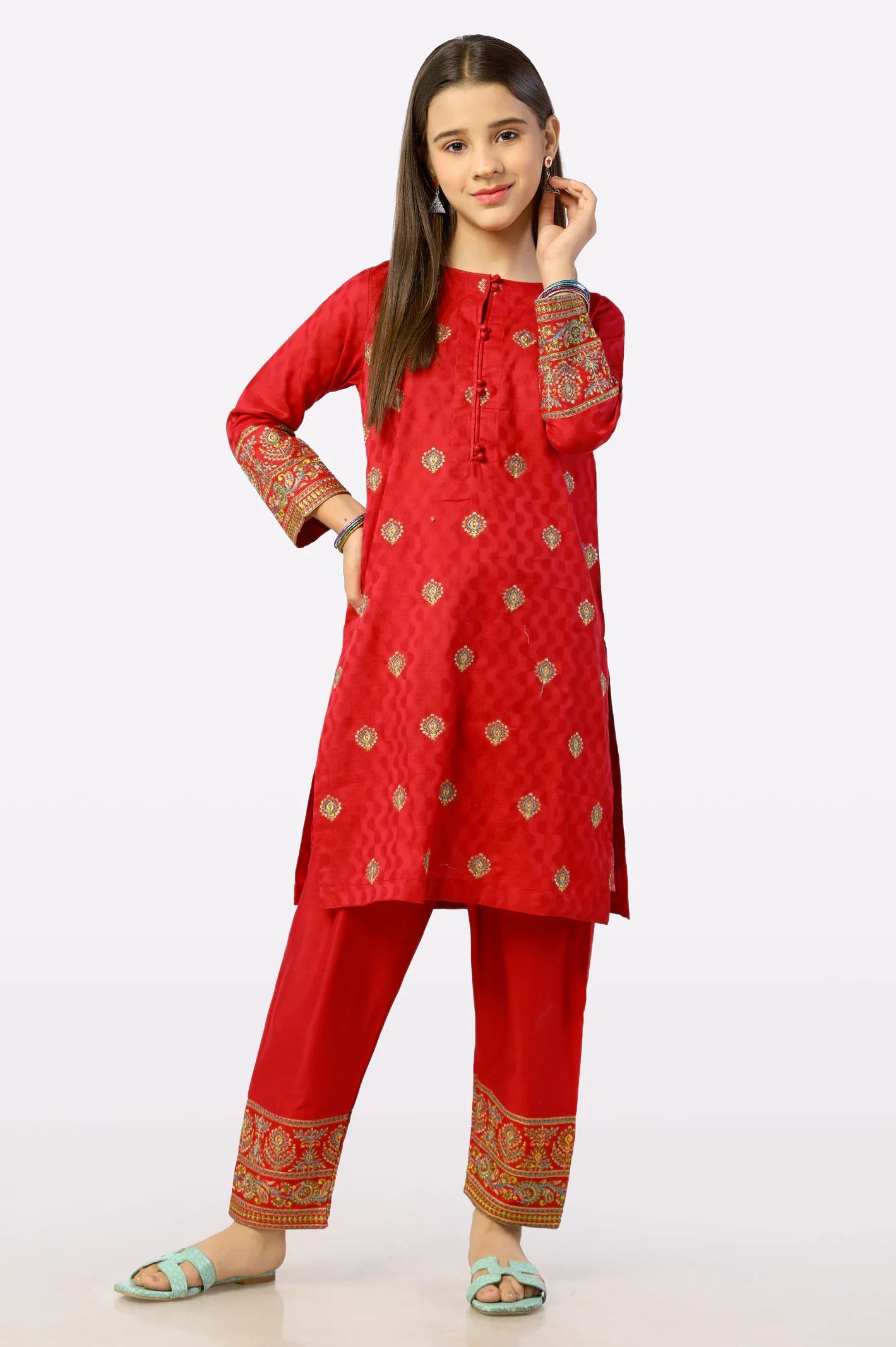 Dark Pink Embroidered Teens 2PC From Sohaye By Diners