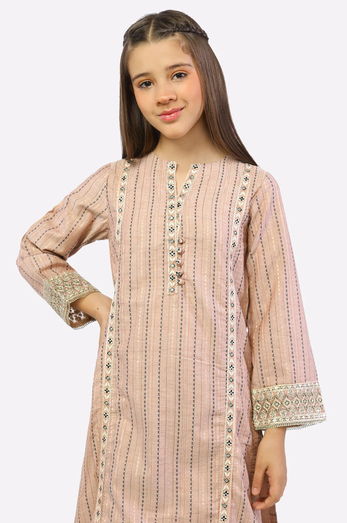 Rust Embroidered Kurti From Sohaye By Diners