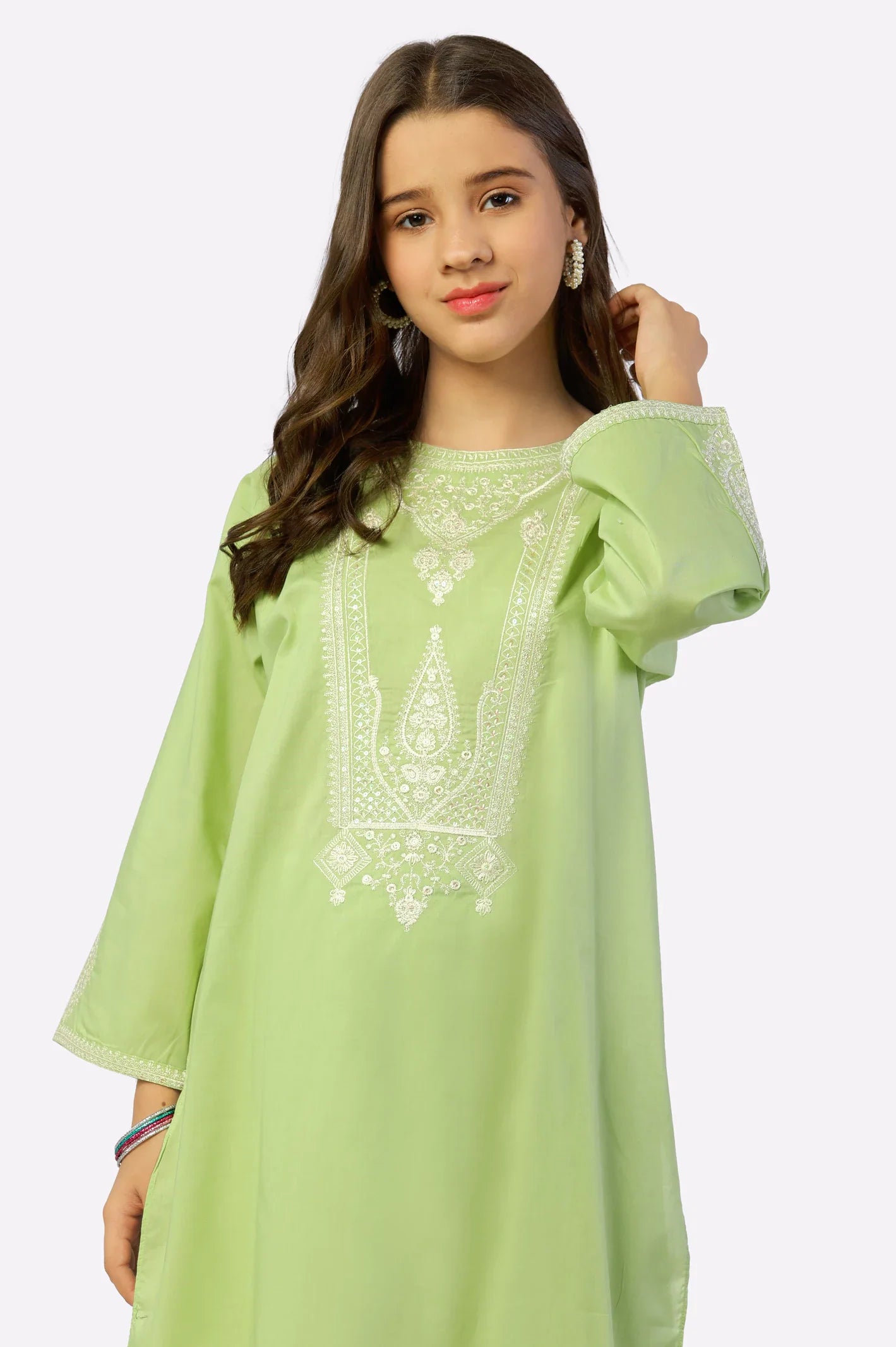 Light Green Embroidered Teens 2PC From Sohaye By Diners