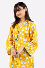 Yellow Printed Teens Kurti