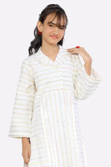 White Stylised Teens Kurti From Sohaye By Diners