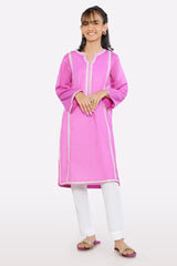 Pink Embroidered Teens Kurti From Sohaye By Diners