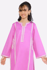 Pink Embroidered Teens Kurti From Sohaye By Diners