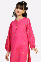 Pink Embroidered Teens Kurti