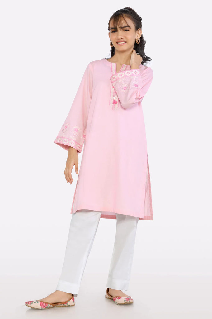 Pink Embroidered Teens Kurti From Sohaye By Diners