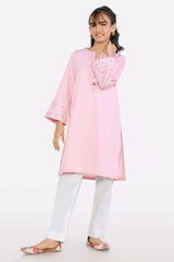 Pink Embroidered Teens Kurti From Sohaye By Diners