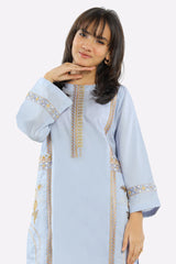 Blue Embroidered Teens Kurti