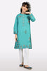 Dark Green Embroidered Teens Kurti