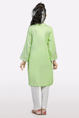 Green Embroidered Teens Kurti