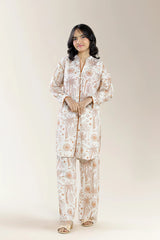 Embroidered Cambric Beige Teens 2Pc