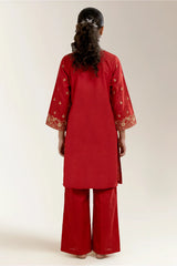 Embroidered Khaddar-Orange Teens 2PC