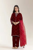 Embroidered Velvet Maroon Teens 3PC