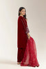 Embroidered Velvet Maroon Teens 3PC