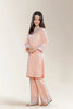 Embroidered Cambric Peach Teens 2PC
