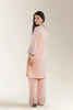 Embroidered Cambric Peach Teens 2PC