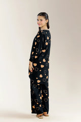 Printed Linen Black Teens 2PC