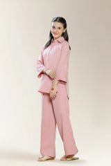 Polyester Dobby Pink Teens 2PC