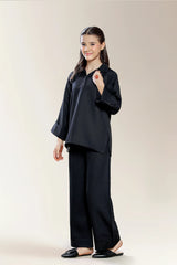 Polyester Dobby Black Teens 2PC