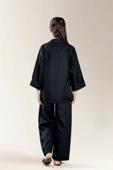 Polyester Dobby Black Teens 2PC