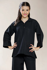 Polyester Dobby Black Teens 2PC