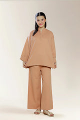 Polyester Dobby Brown Teens 2PC