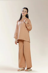 Polyester Dobby Brown Teens 2PC