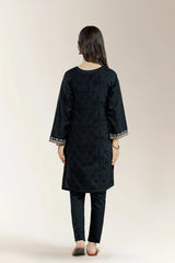 Embroidered Jacquard Black Teens 2PC