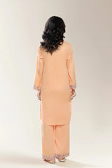 Embroidered Peach Teens 2PC