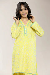 Embroidered Yellow Teens 2PC