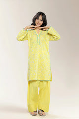 Embroidered Yellow Teens 2PC