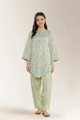 Printed Silk Cream Teens 2PC