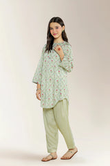 Printed Silk Cream Teens 2PC