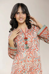 Printed Beige Teens 2PC
