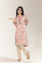 Printed Beige Teens 2PC