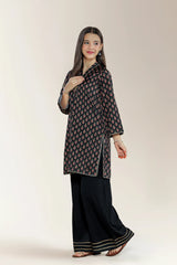 Printed Silk Black Teens 2PC