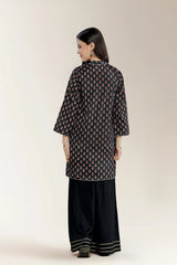Printed Silk Black Teens 2PC