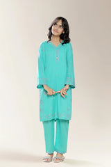 Embroidered Green Teens 2PC