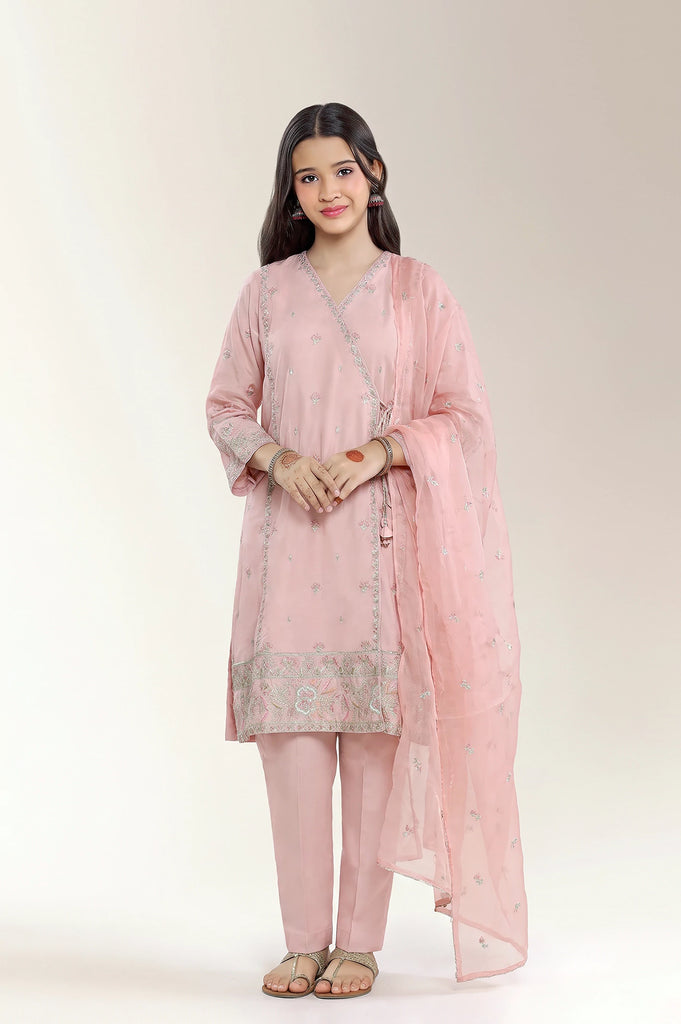 Embroidered Pink 3PC
