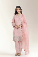 Embroidered Pink 3PC