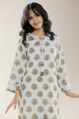 Printed Cream Teens 2PC