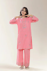 Embroidered Pink Teens 2PC